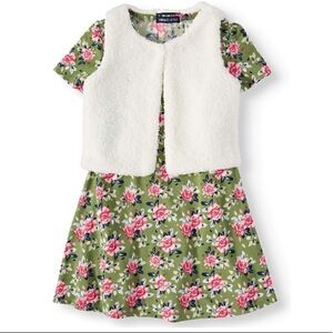 New Limited Too Yummy Knit Dress andFaux Fur Vest, 2-Piece set